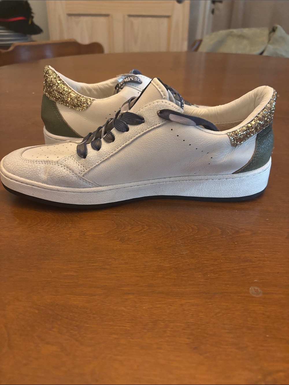 Vintage Havana Eileen Star Sneakers - White / Gold Glitter / Camo Accent Size 11 - Picture 6 of 10